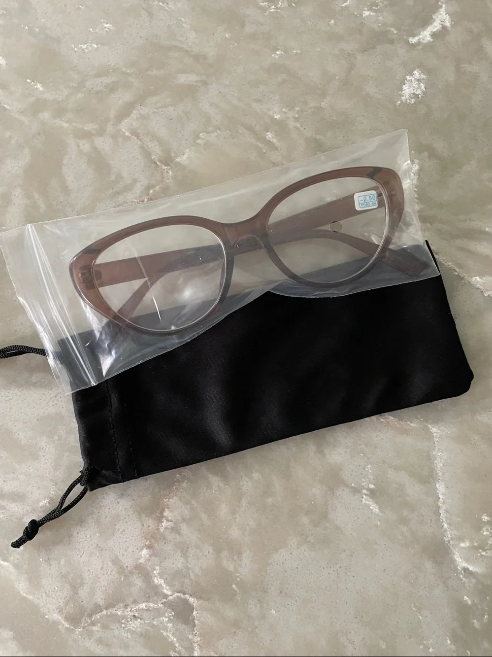 NWT brown cat eye minus glasses - 2.50 near sighted lens myopia